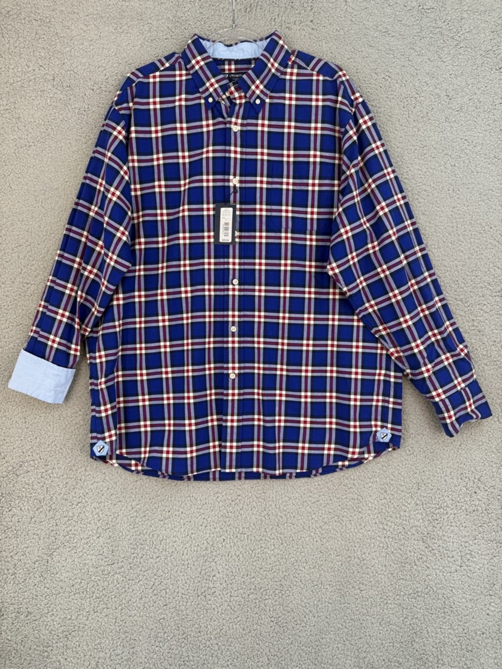 Daniel Cremieux Classics Men’s XL long sleeve button down Navy Plaid shirt blue